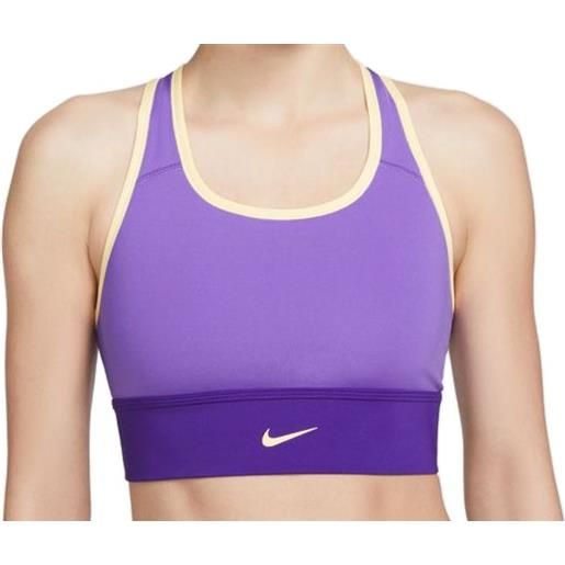 Nike reggiseno Nike dri-fit swoosh long line bra w - psychic purple/electro purple/melon tint