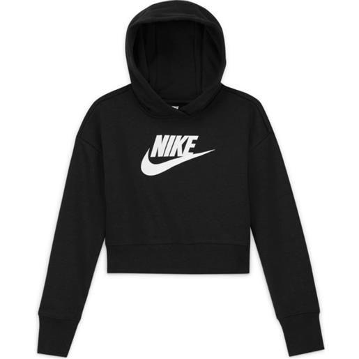 Nike felpa per ragazze Nike sportswear ft crop hoodie g - black/white