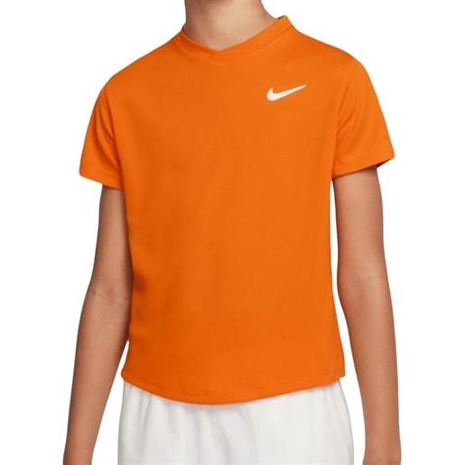 Nike maglietta per ragazzi Nike court dri-fit victory ss top b - magma orange/magma orange/white