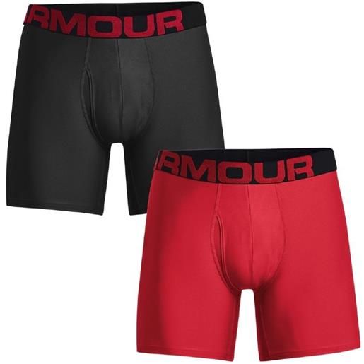Under Armour boxer sportivi da uomo Under Armour charged tech 6in 2 pack - black/red