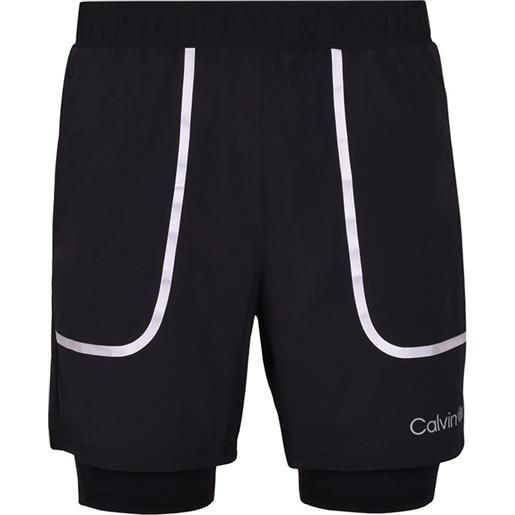 Calvin Klein pantaloncini da tennis da uomo Calvin Klein 2 in 1 woven short - black