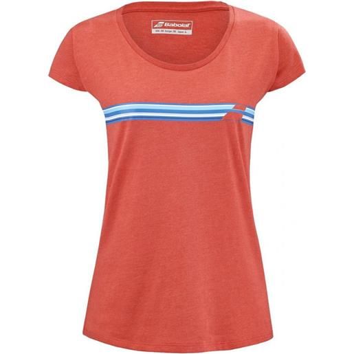 Babolat maglietta donna Babolat exercise stripes tee w - poppy red heather