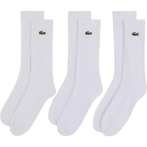 Lacoste calzini da tennis Lacoste sport high cut socks 3p - white/white/white