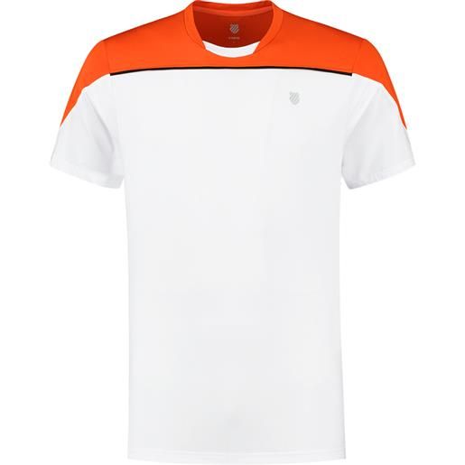 K-Swiss t-shirt da uomo K-Swiss tac hypercourt block crew tee 3 - white/spicy orange