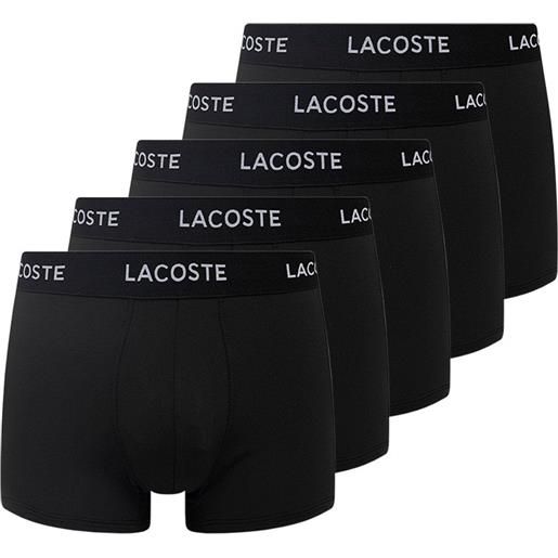 Lacoste boxer sportivi da uomo Lacoste casual cotton stretch boxer 5p - black
