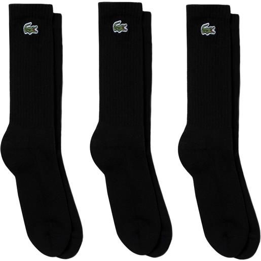 Lacoste calzini da tennis Lacoste sport high cut socks 3p - black/black/black