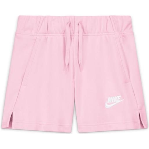 Nike pantaloncini per ragazze Nike sportswear club ft 5 short g - pink foam/white