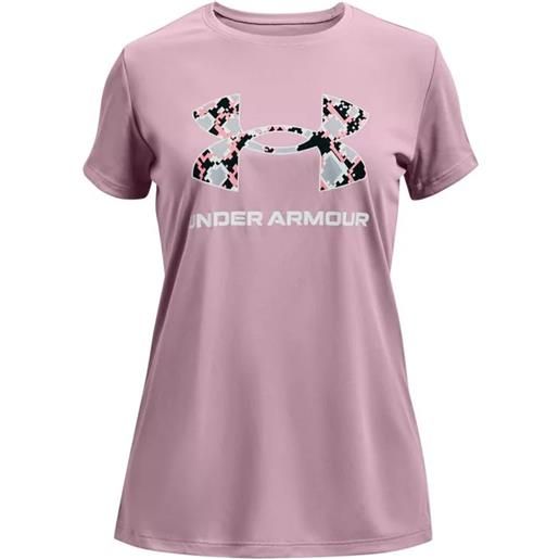 Under Armour maglietta per ragazze Under Armour girls' ua tech big logo short sleeve - mauve pink/white