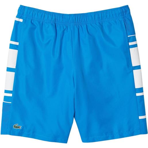 Lacoste pantaloncini da tennis da uomo Lacoste sport men printed side bands shorts - blue/white