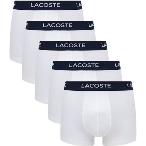 Lacoste boxer sportivi da uomo Lacoste casual cotton stretch boxer 5p - white