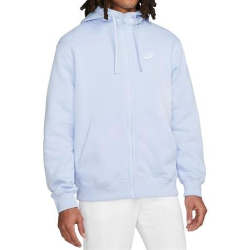 Nike felpa da tennis da uomo Nike swoosh m club hoodie fz bb - light marine/light marine/white