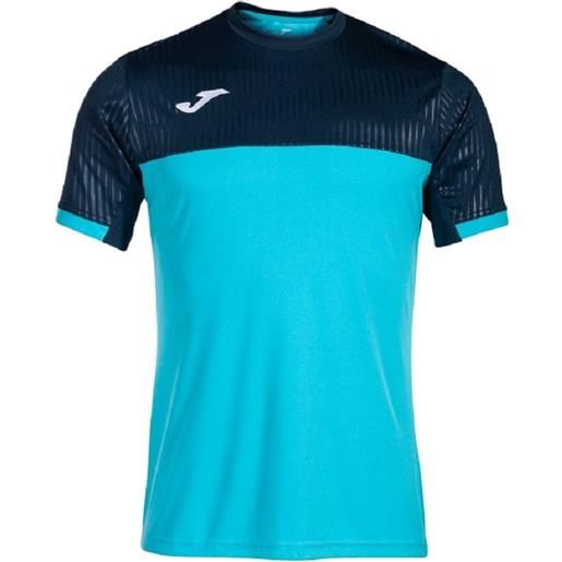 Joma t-shirt da uomo Joma montreal short sleeve t-shirt - fluor turquoise/navy