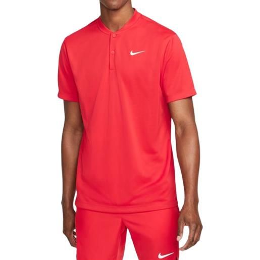 Nike polo da tennis da uomo Nike men's court dri-fit blade solid polo - university red/white