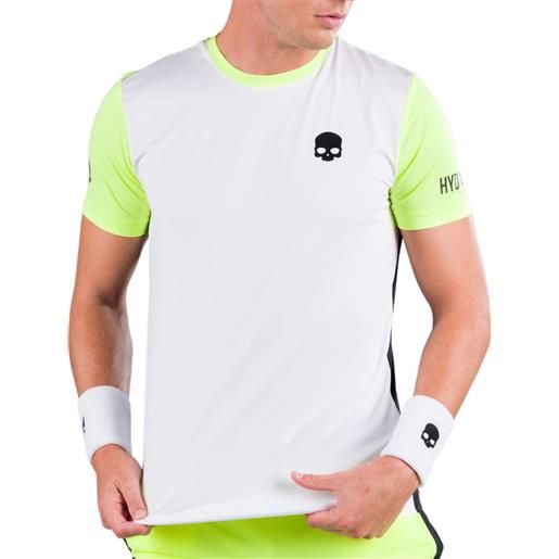 Hydrogen t-shirt da uomo Hydrogen padel team tech tee man - white/yellow fluo