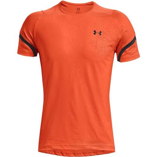 Under Armour t-shirt da uomo Under Armour men's rush 2.0 emboss short sleeve - blaze orange/jet gray