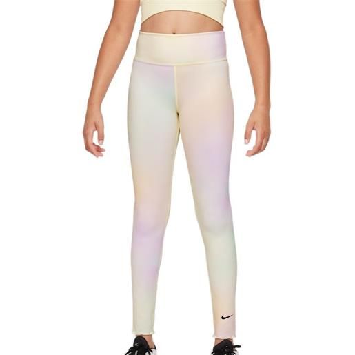 Nike pantaloni per ragazze Nike dri-fit one aura printed training tights g - light lemon twist/black