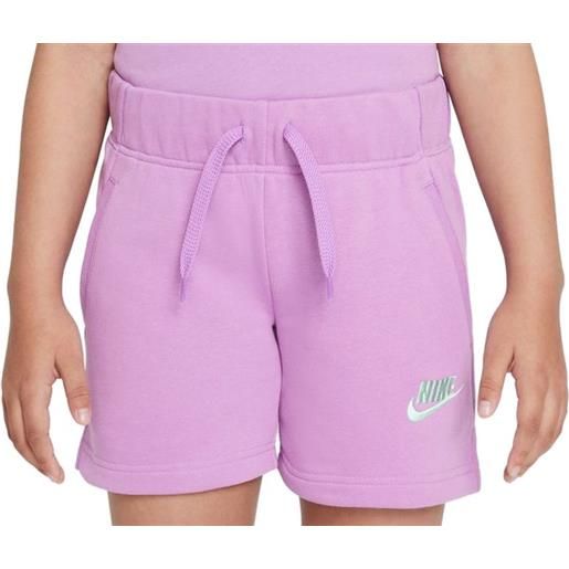 Nike pantaloncini per ragazze Nike sportswear club ft 5 short g - violet shock/mint foam