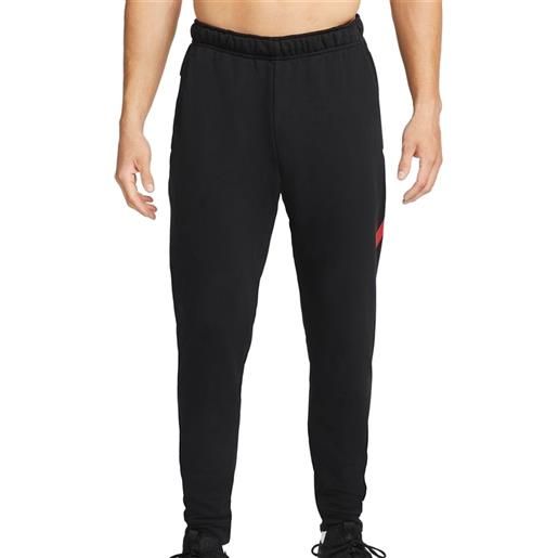 Nike pantaloni da tennis da uomo Nike dry pant taper fa swoosh - black/habanero red