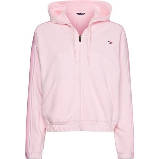 Tommy Hilfiger felpa da tennis da donna Tommy Hilfiger relaxed branded zip up hoodie - pastel pink
