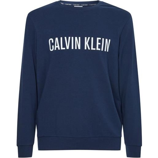 Calvin Klein felpa da tennis da uomo Calvin Klein l/s sweatshirt - blue shadow w/white