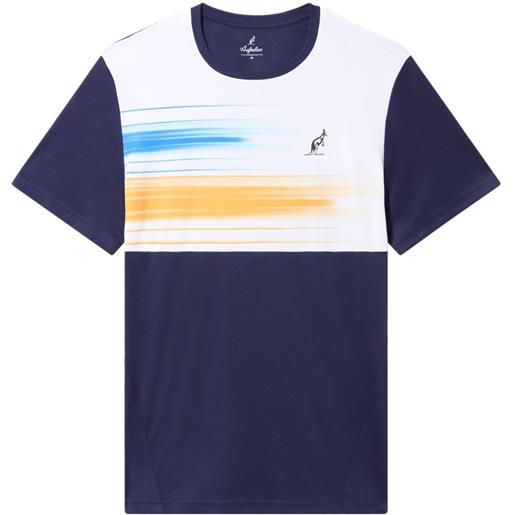 Australian t-shirt da uomo Australian ace t-shirt brush line print - blu cosmo