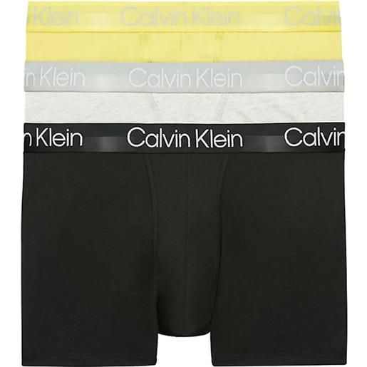 Calvin Klein boxer sportivi da uomo Calvin Klein modern structure trunk 3p - light grey/mesquite lime/black