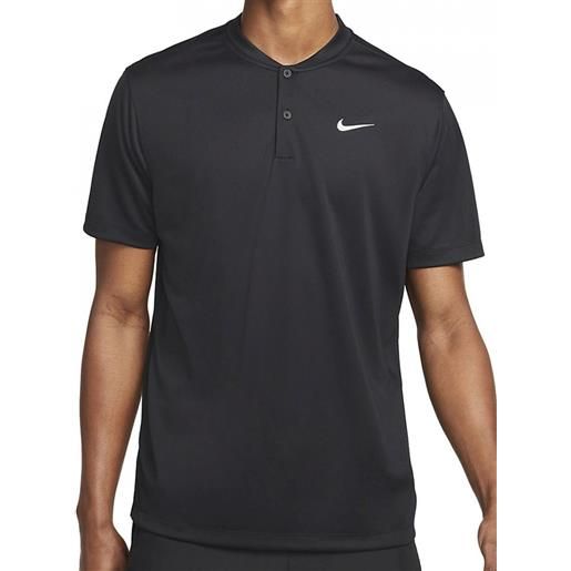 Nike polo da tennis da uomo Nike men's court dri-fit blade solid polo - black/white