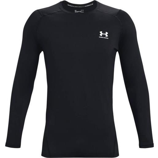 Under Armour t-shirt da tennis da uomo Under Armour men's heat. Gear armour fitted long sleeve - black/white