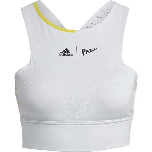 Adidas top da tennis da donna Adidas london crop top - white/impact yellow