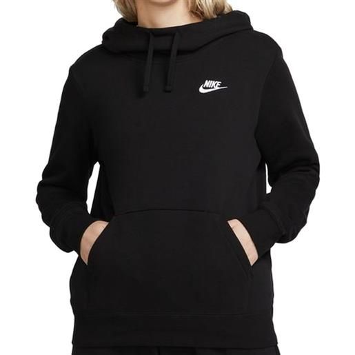 Nike felpa da tennis da donna Nike sportswear club fleece funnel hoodie - black/white