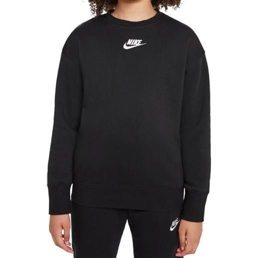 Nike felpa per ragazze Nike sportswear club fleece - black/white