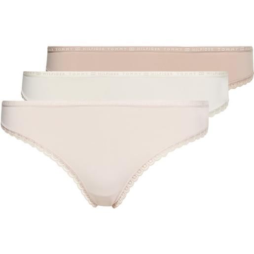 Tommy Hilfiger intimo Tommy Hilfiger thong 3p - ivory/balanced beige/pale pink