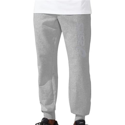 Asics pantaloni da tennis da uomo Asics big logo sweat pant - glacier grey/piedmont grey