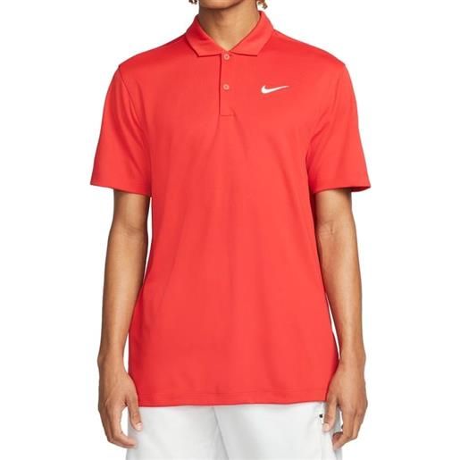 Nike polo da tennis da uomo Nike men's court dri-fit solid polo - university red/white