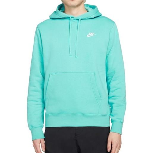 Nike felpa da tennis da uomo Nike sportswear club hoodie po bb -washed teal/washed teal/white
