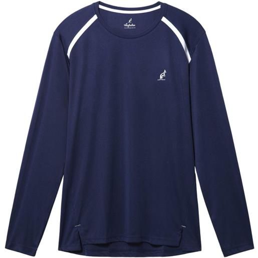 Australian t-shirt da tennis da uomo Australian ace logo long sleeve t-shirt - blue cosmo