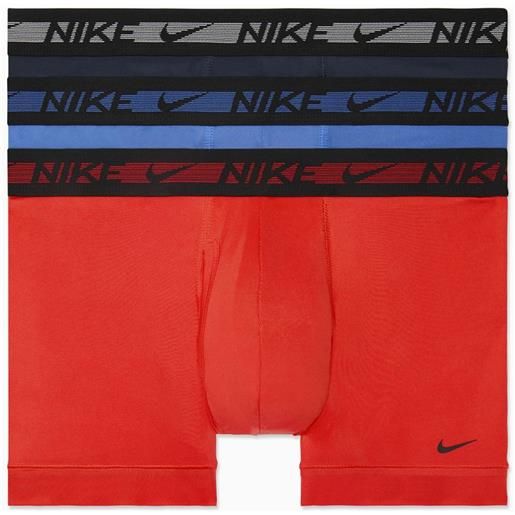 Nike boxer sportivi da uomo Nike dri-fit ultra stretch micro trunk 3p - habanero red/medium blue/obsidian