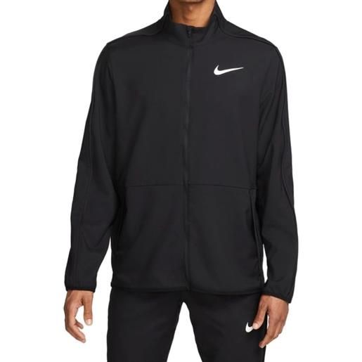 Nike felpa da tennis da uomo Nike dri-fit woven training jacket - black/black/white
