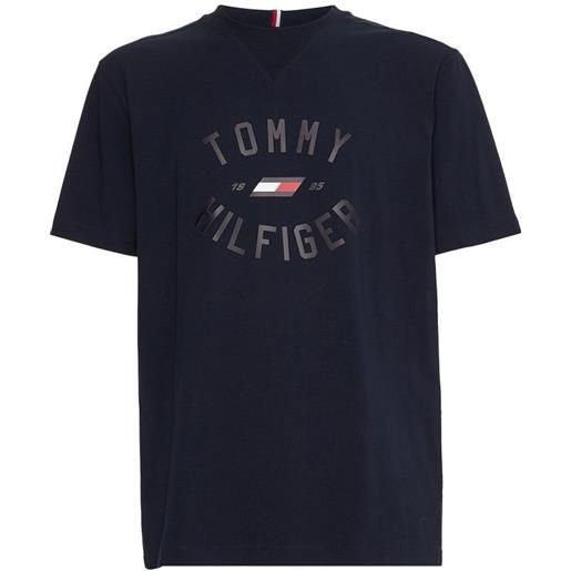 Tommy Hilfiger t-shirt da uomo tommy varsity graphic short sleeve tee - desert sky