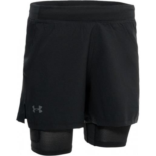 Under Armour pantaloncini da tennis da uomo Under Armour men's ua iso-chill run 2-in-1 shorts - black/reflective