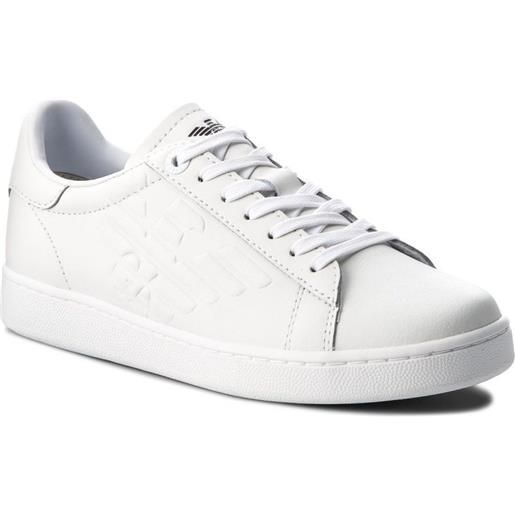 EA7 unisex leather sneaker - white