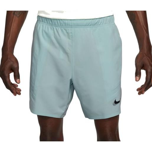 Nike pantaloncini da tennis da uomo Nike court dri-fit adv slam short - glacier blue/black