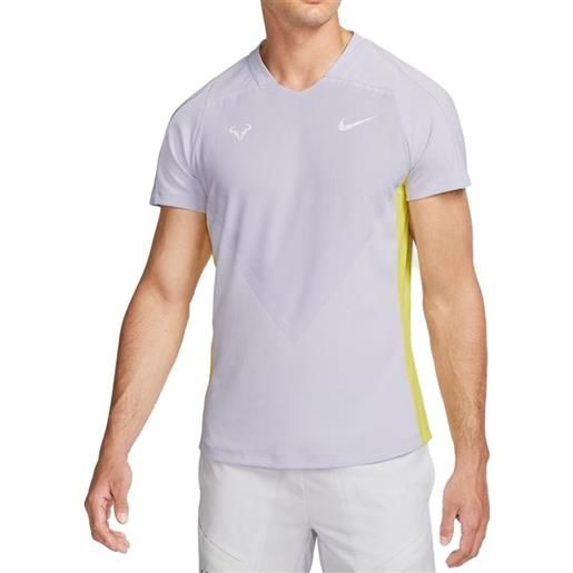 Nike t-shirt da uomo Nike court dri-fit advantage rafa top - violet frost/yellow strike/white