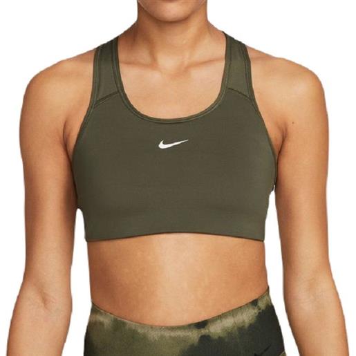 Nike reggiseno Nike swoosh bra pad - rough green/white