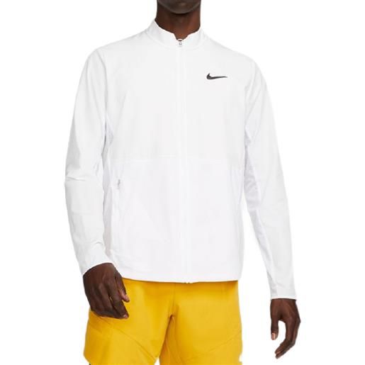 Nike felpa da tennis da uomo Nike court advantage packable jacket - white/black