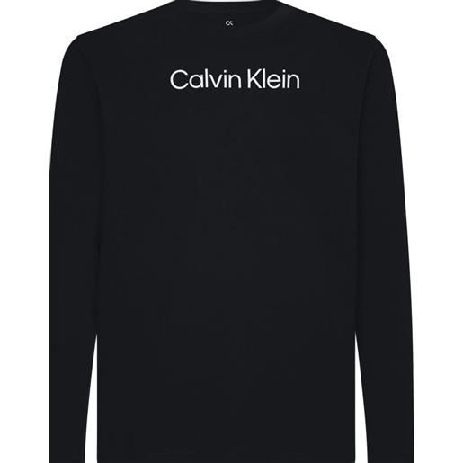 Calvin Klein t-shirt da tennis da uomo Calvin Klein long sleeve t-shirt - black beauty