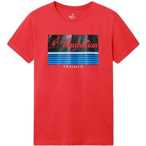 Australian t-shirt da uomo Australian cotton t-shirt with h-line - rosso vivio