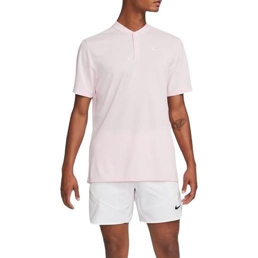 Nike polo da tennis da uomo Nike men's court dri-fit blade solid polo - pink foam/white