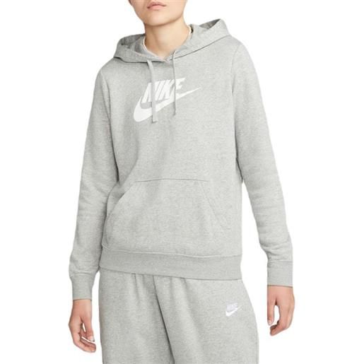 Nike felpa da tennis da donna Nike sportswear club fleece logo pullover hoodie - dark grey heather/white