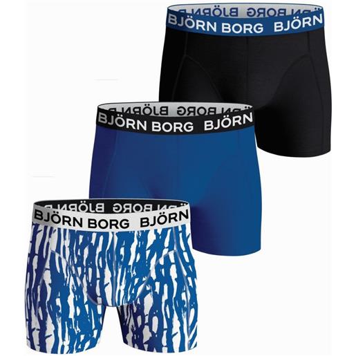 Björn Borg boxer sportivi da uomo Björn Borg cotton stretch boxer 3p - black/blue/print